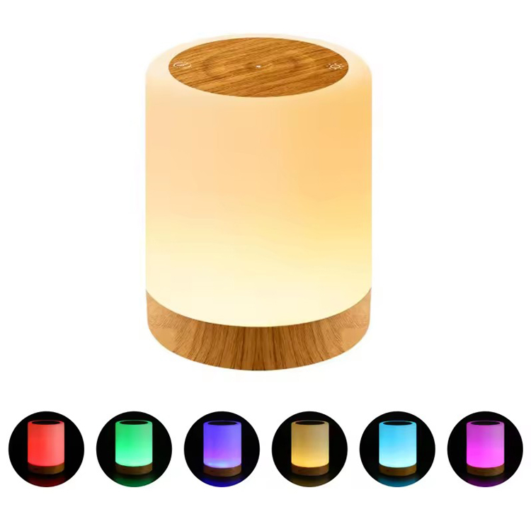 Nešiojama miegamojo įkraunama LED RGB stalinė lempa