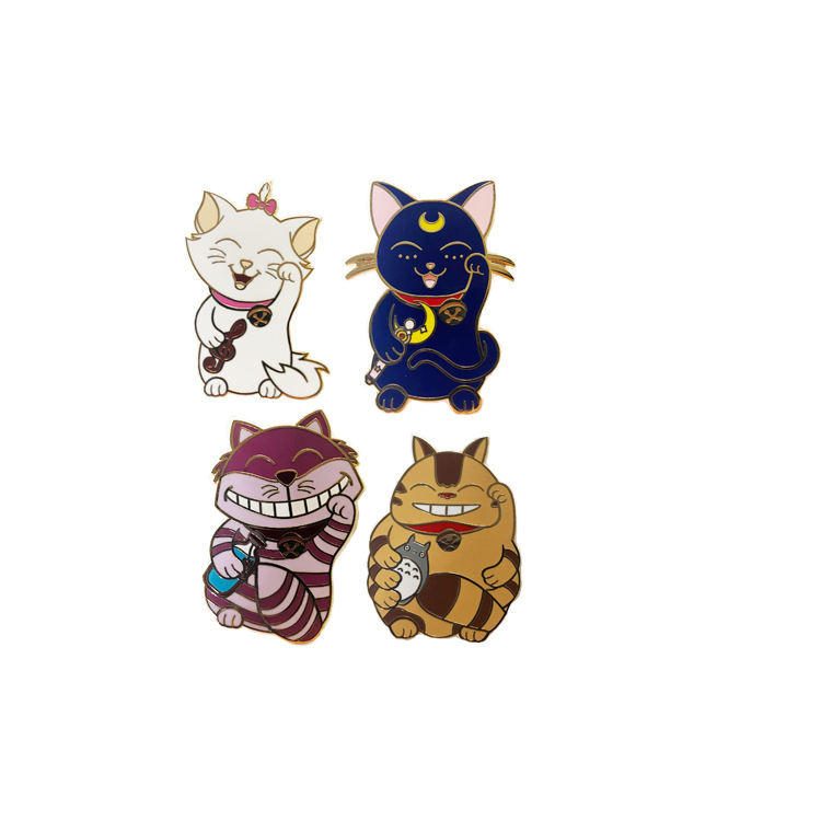 Dovanų paauksuotas kietas emalis animacinių filmų magnetas, metalinis atvarto segtukas