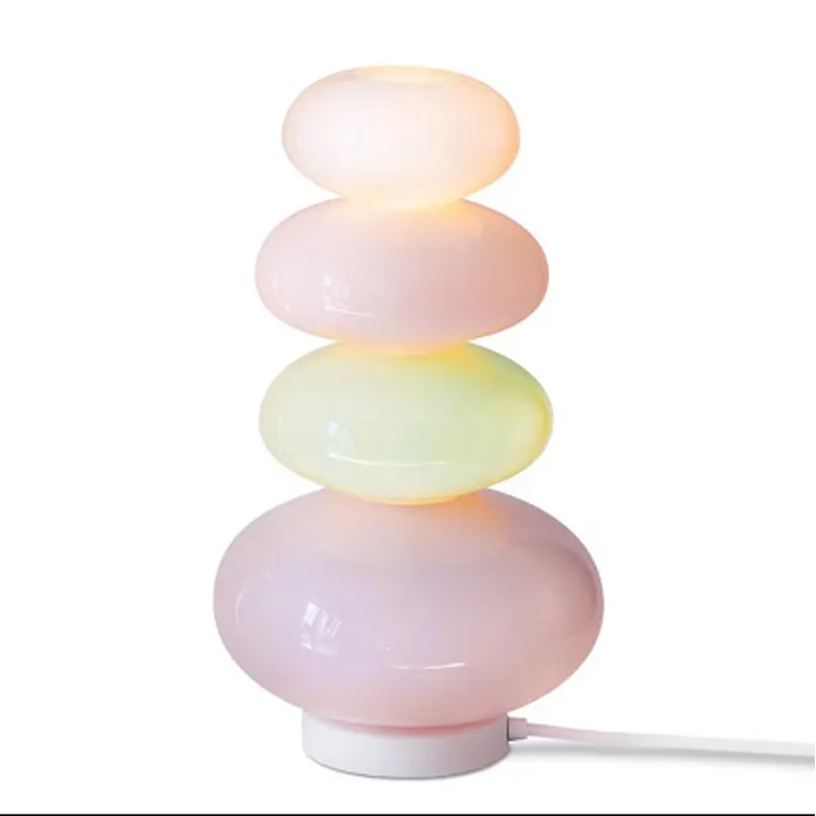Šiuolaikinės mados saldainių vaivorykštė Macaron spalvinga stalinė lempa