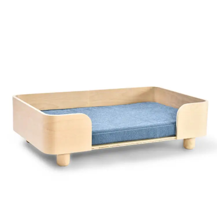 Naujas dizainas modernus naminių gyvūnėlių baldų medinis rėmo šuns sofa lova