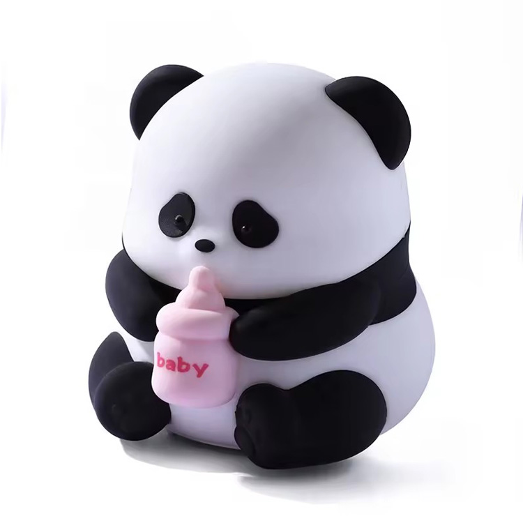 Panda Baby Night Lights Miela gyvūnų silikoninė stalinė lempa