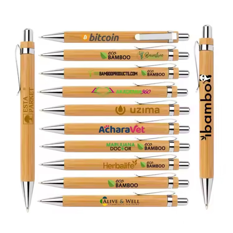 Reklaminė dovana „Eco Pen“ mažos kainos reklamos bambuko rašiklis