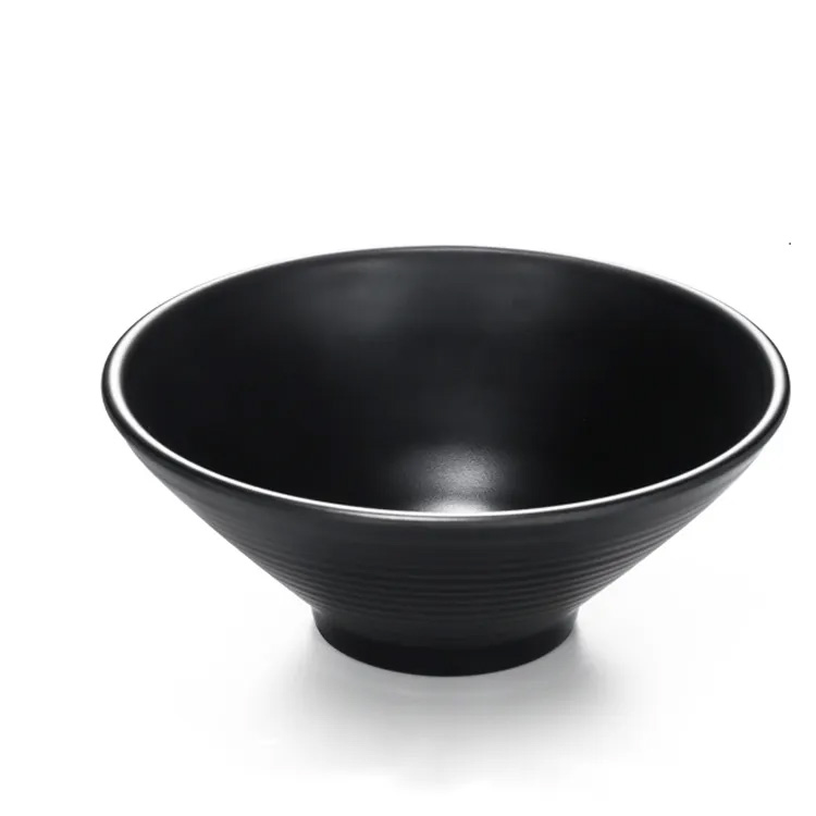 Restoranas A5 Aukštos kokybės matinis juodas melamino ramen Bowl